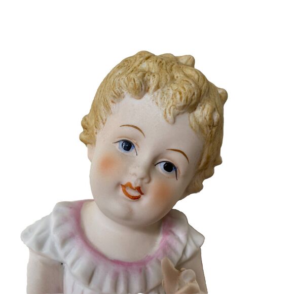 Bisque Porcelain Piano Baby Figurine #7534 Baby Sitting Upright - Picture 6 of 7